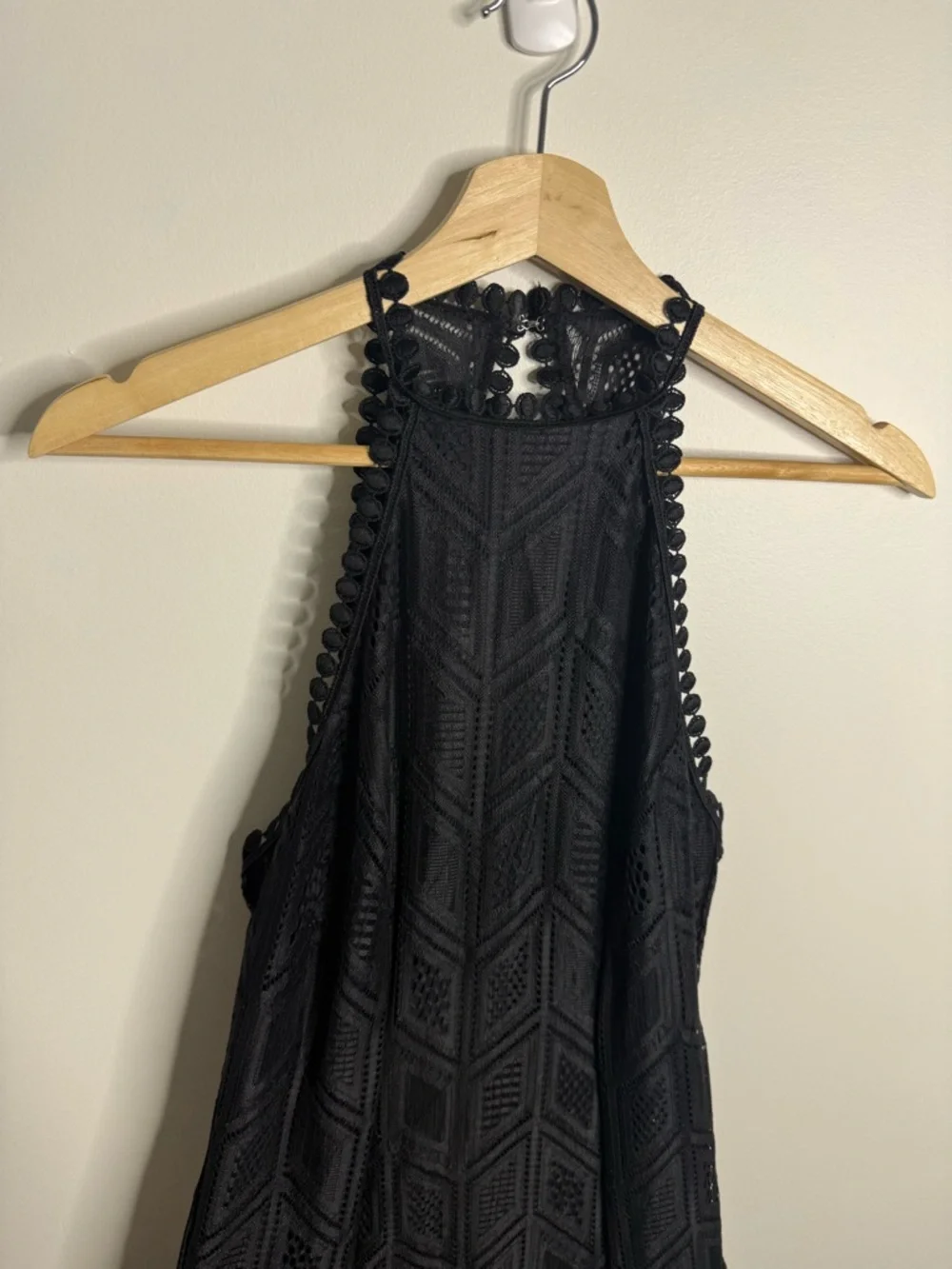 Guess Black Lace Halter Maxi Dress size medium slits - Picture 5 of 10